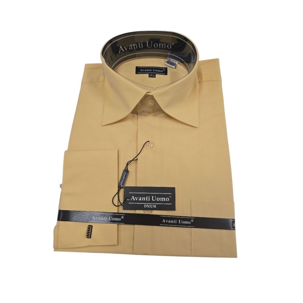 AVANTI UOMO HIGH COLLAR FRENCH CUFF WRINKLE FREE CORN DRESS SHIRT DN32M.